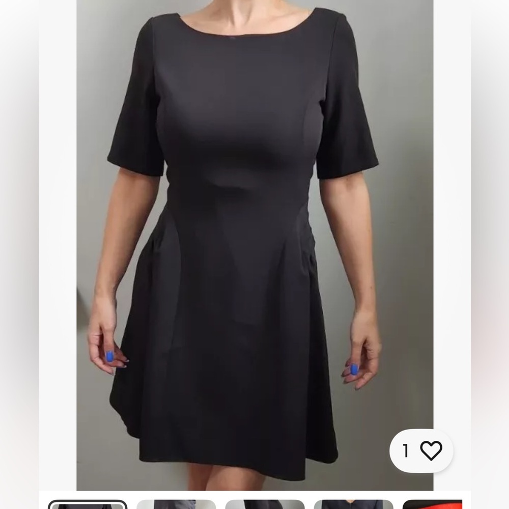 Zac Posen Z Spoke Black Dress Pleated A-Line Cocktail Dress